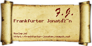 Frankfurter Jonatán névjegykártya